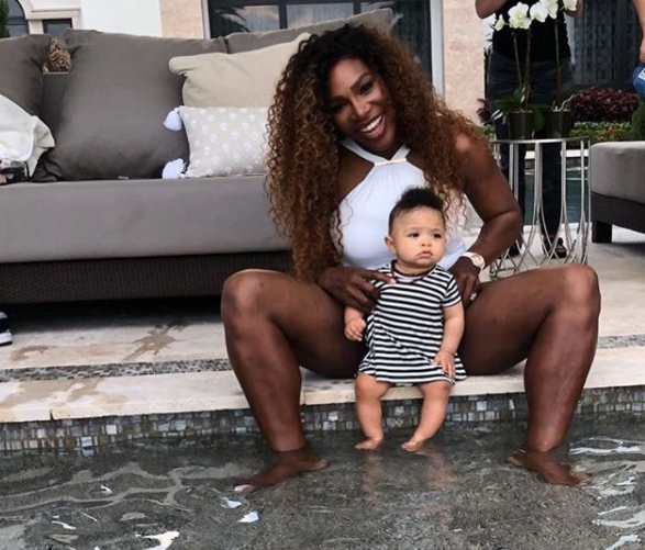 Serena Williams Dips Her Toes In The Pool With Little Alexis Olympia
